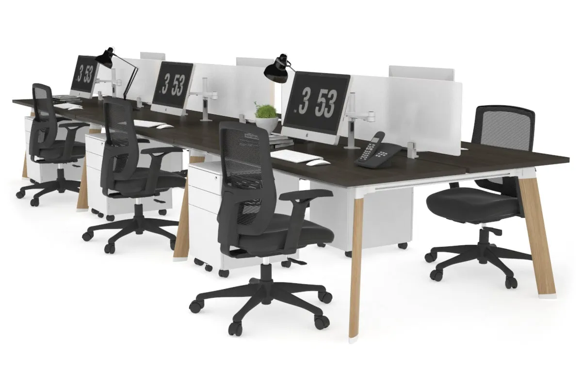 Switch - 6 Person Workstation Wood Imprint Frame [1800L x 700W]