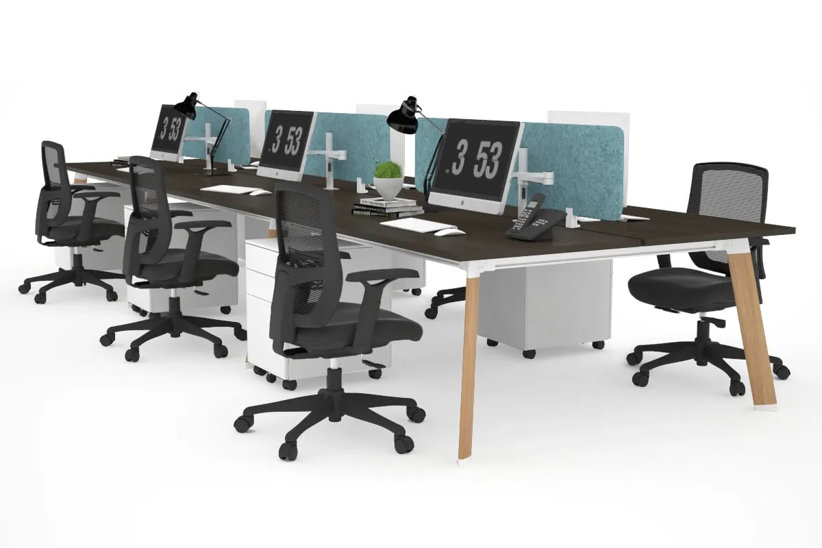 Switch - 6 Person Workstation Wood Imprint Frame [1800L x 700W]
