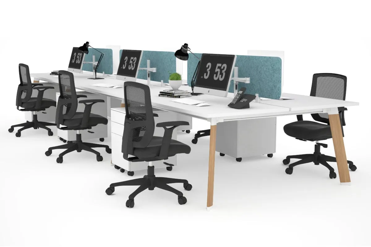 Switch - 6 Person Workstation Wood Imprint Frame [1800L x 700W]