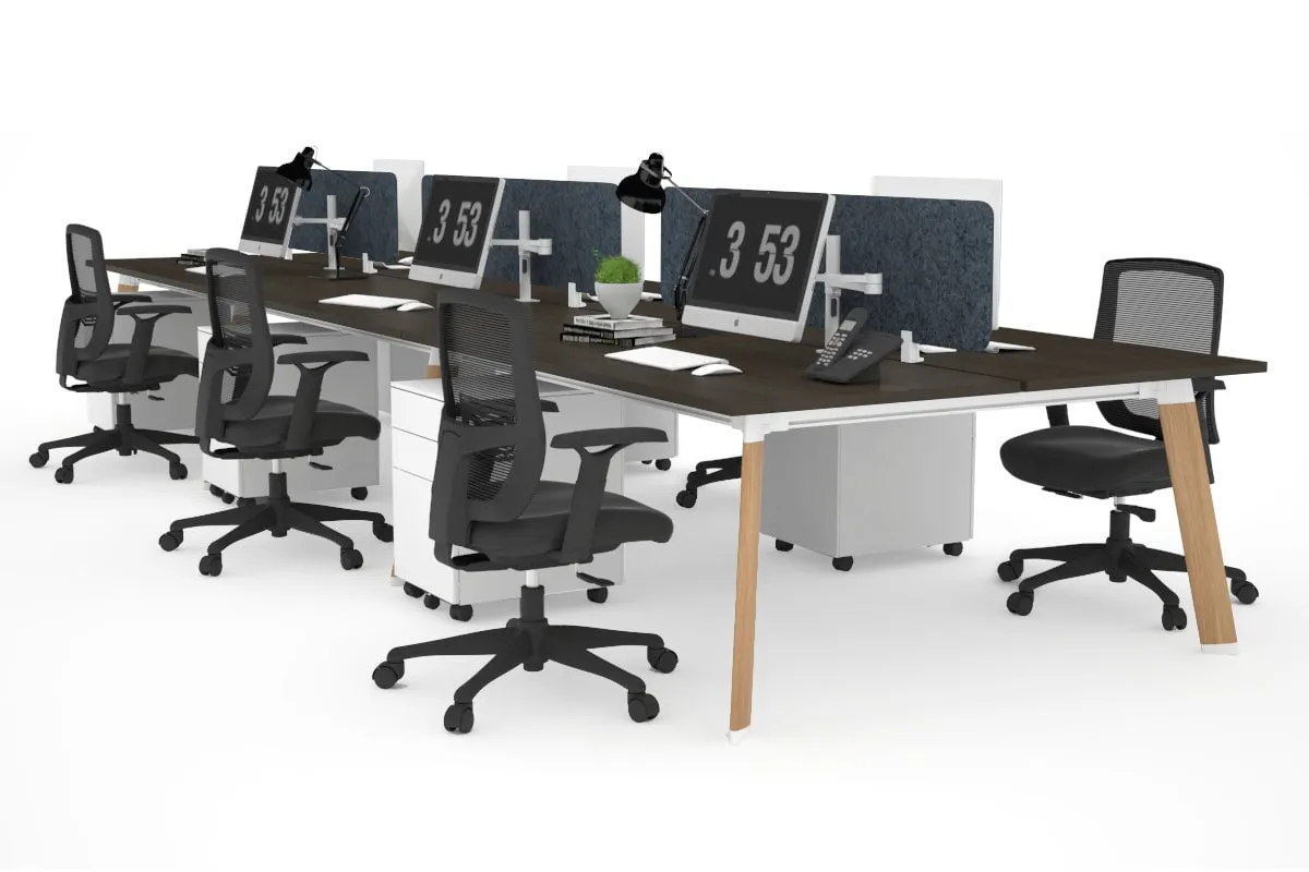 Switch - 6 Person Workstation Wood Imprint Frame [1800L x 700W]