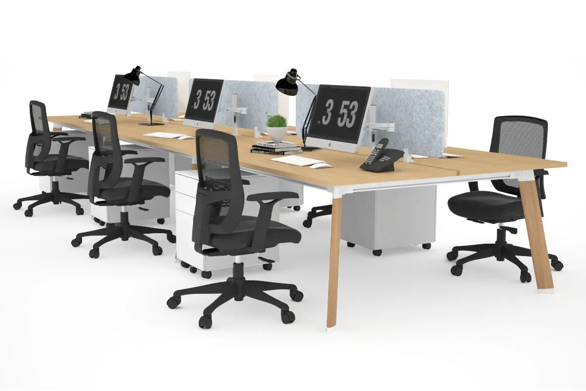 Switch - 6 Person Workstation Wood Imprint Frame [1800L x 700W]