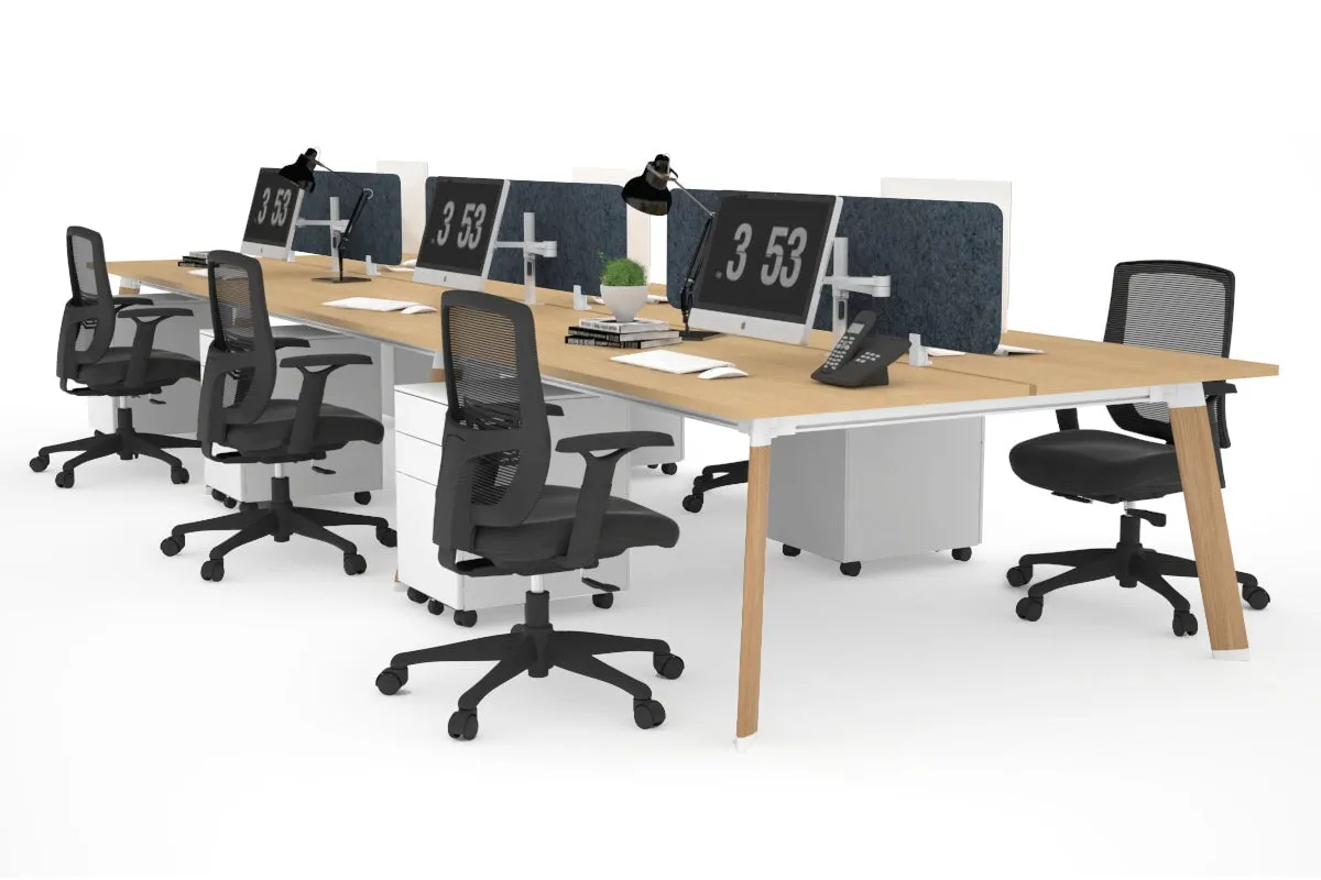 Switch - 6 Person Workstation Wood Imprint Frame [1800L x 700W]