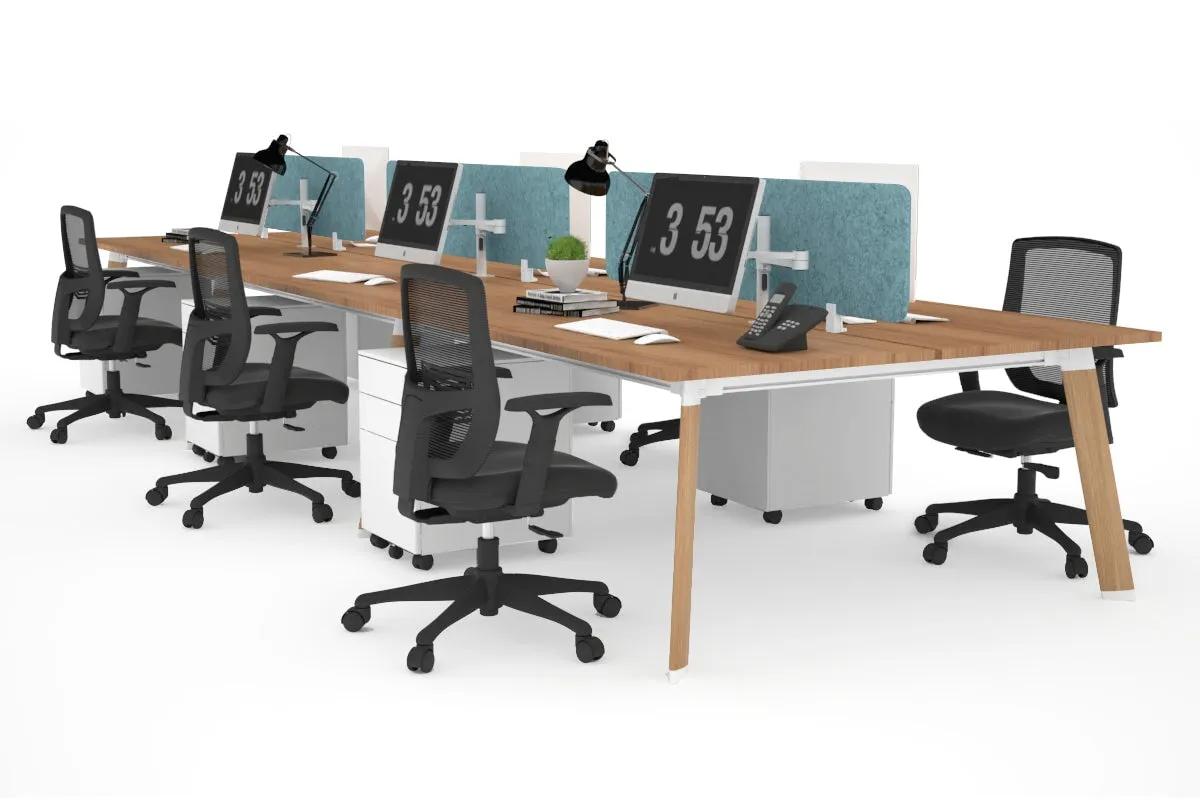 Switch - 6 Person Workstation Wood Imprint Frame [1800L x 700W]