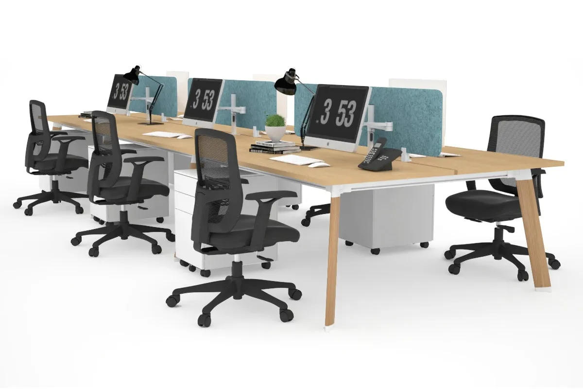 Switch - 6 Person Workstation Wood Imprint Frame [1800L x 700W]