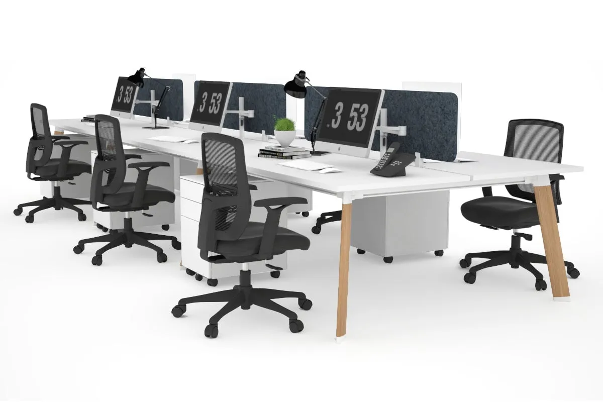 Switch - 6 Person Workstation Wood Imprint Frame [1800L x 700W]