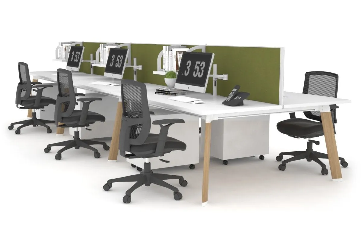 Switch - 6 Person Workstation Wood Imprint Frame [1800L x 700W]