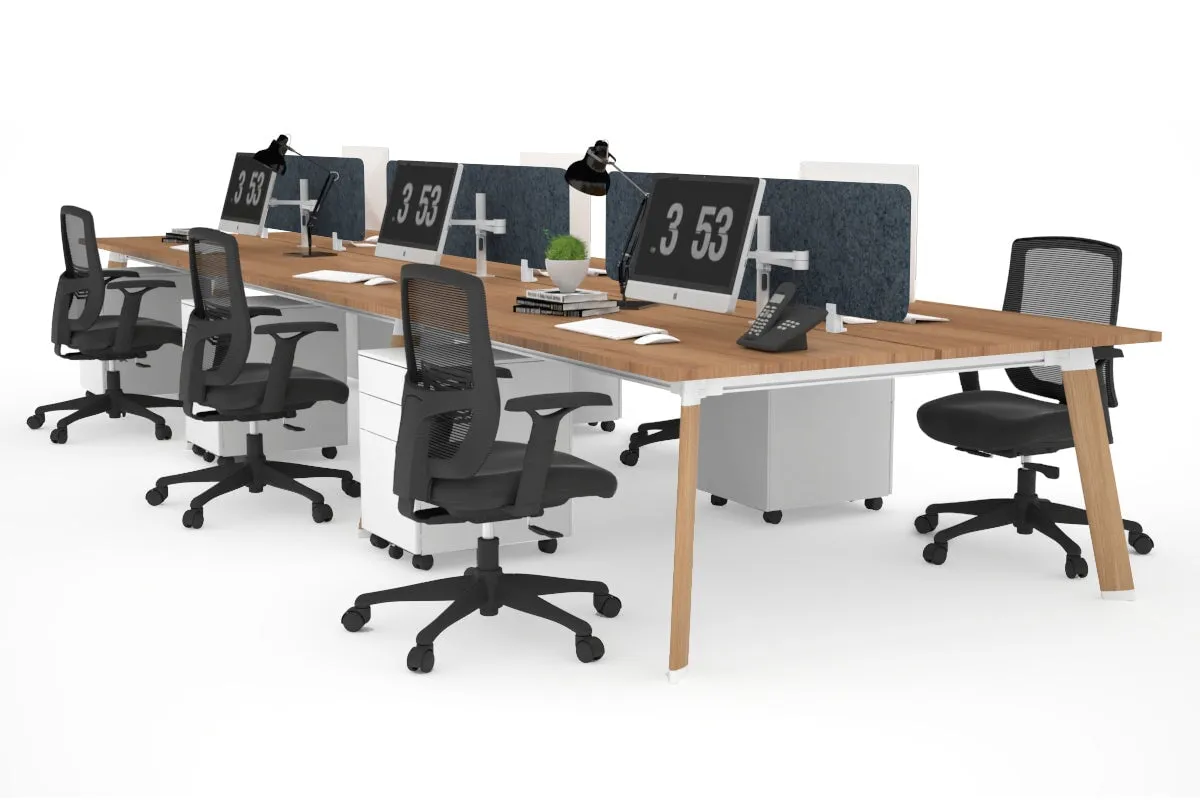 Switch - 6 Person Workstation Wood Imprint Frame [1800L x 700W]