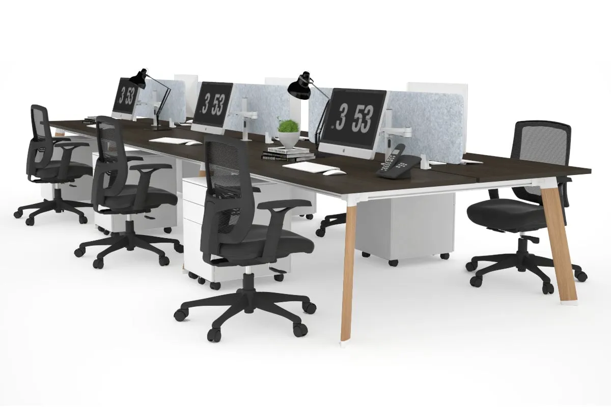 Switch - 6 Person Workstation Wood Imprint Frame [1800L x 700W]