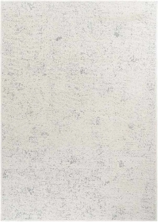 Tobey Solid and Border Ivory Washable Area Rug
