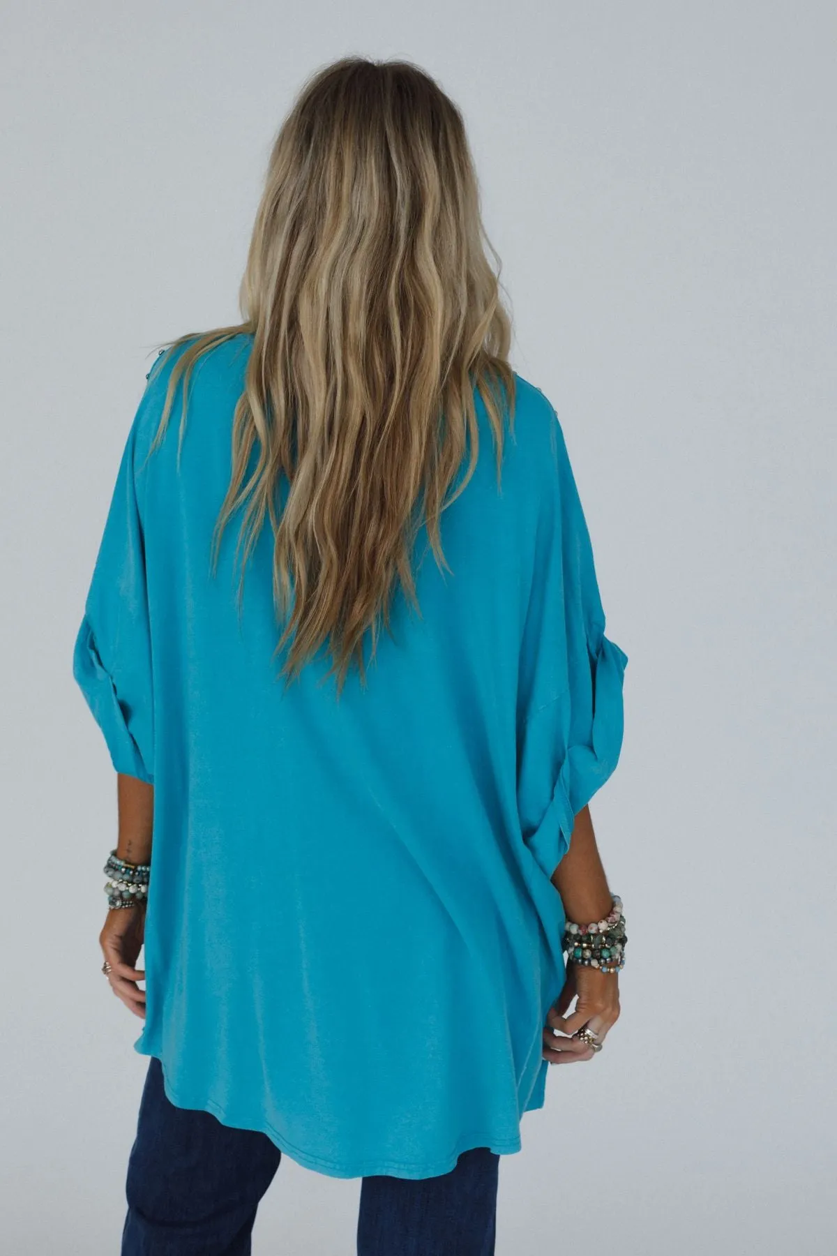 Tomcat Studded High Low Top - Teal
