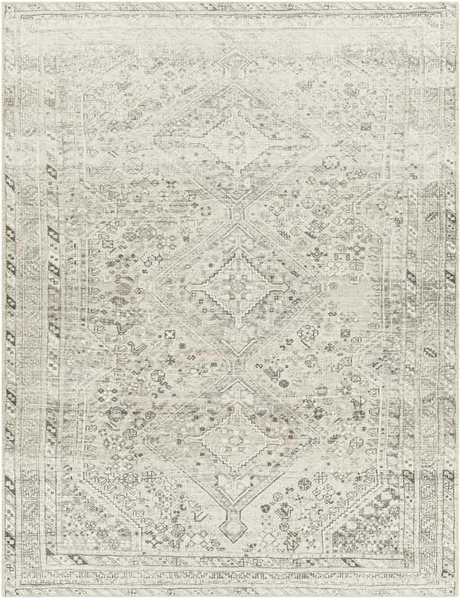 Tonganoxie Traditional Cream Washable Area Rug