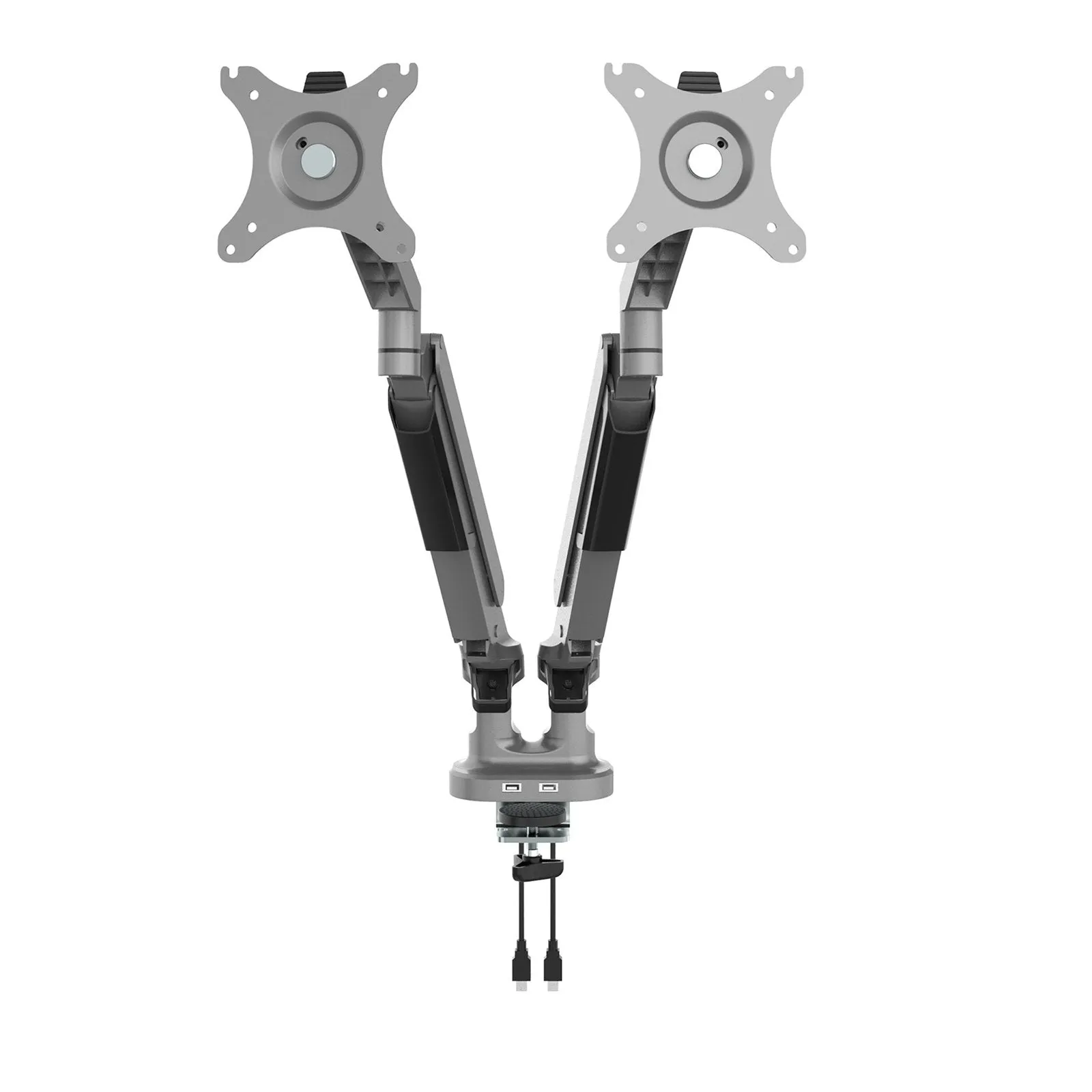 Triton gas lift space-saving double monitor arm