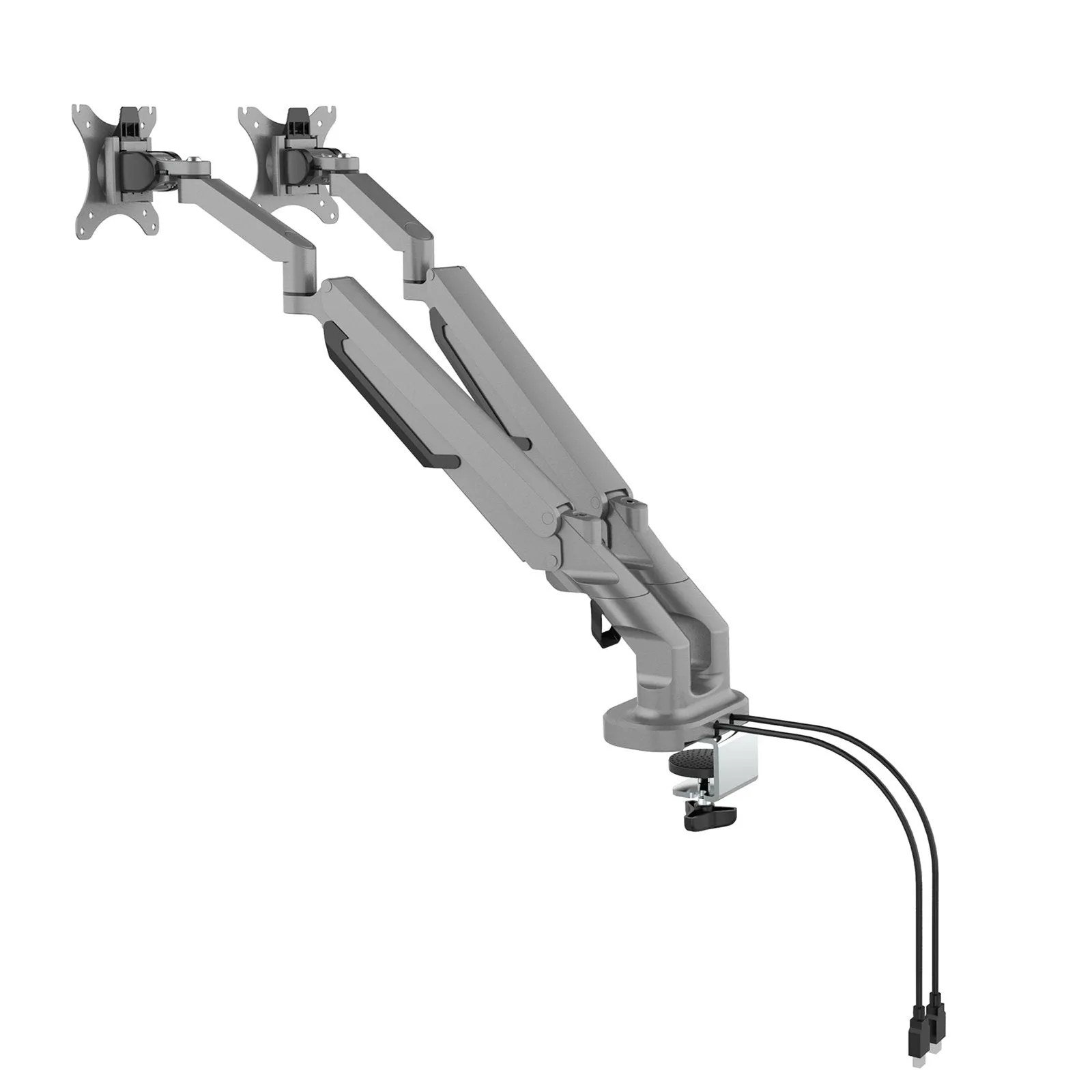 Triton gas lift space-saving double monitor arm