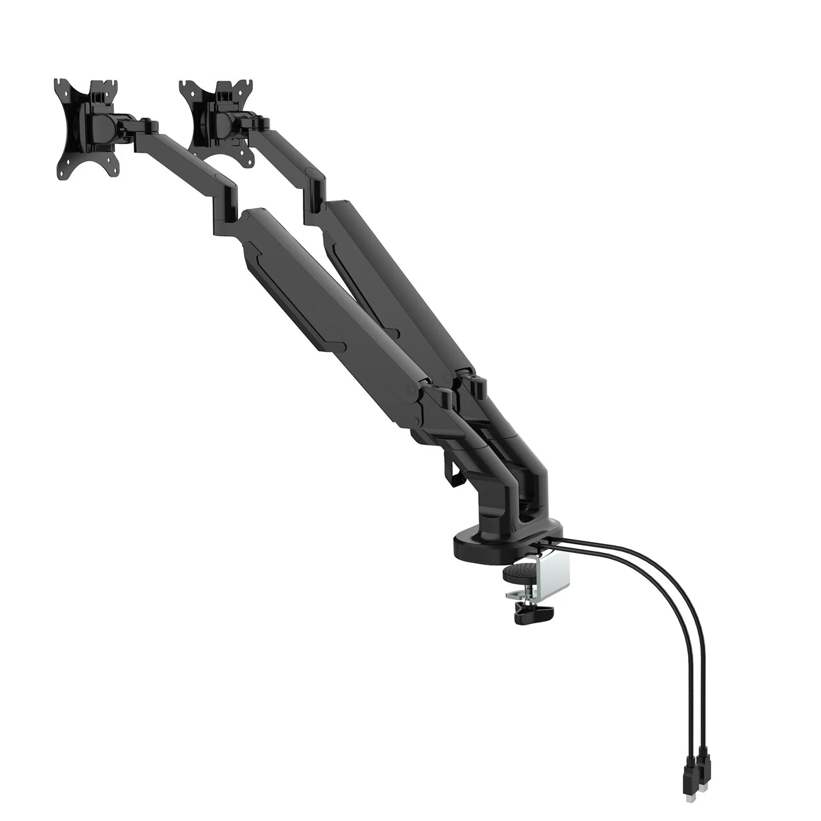 Triton gas lift space-saving double monitor arm