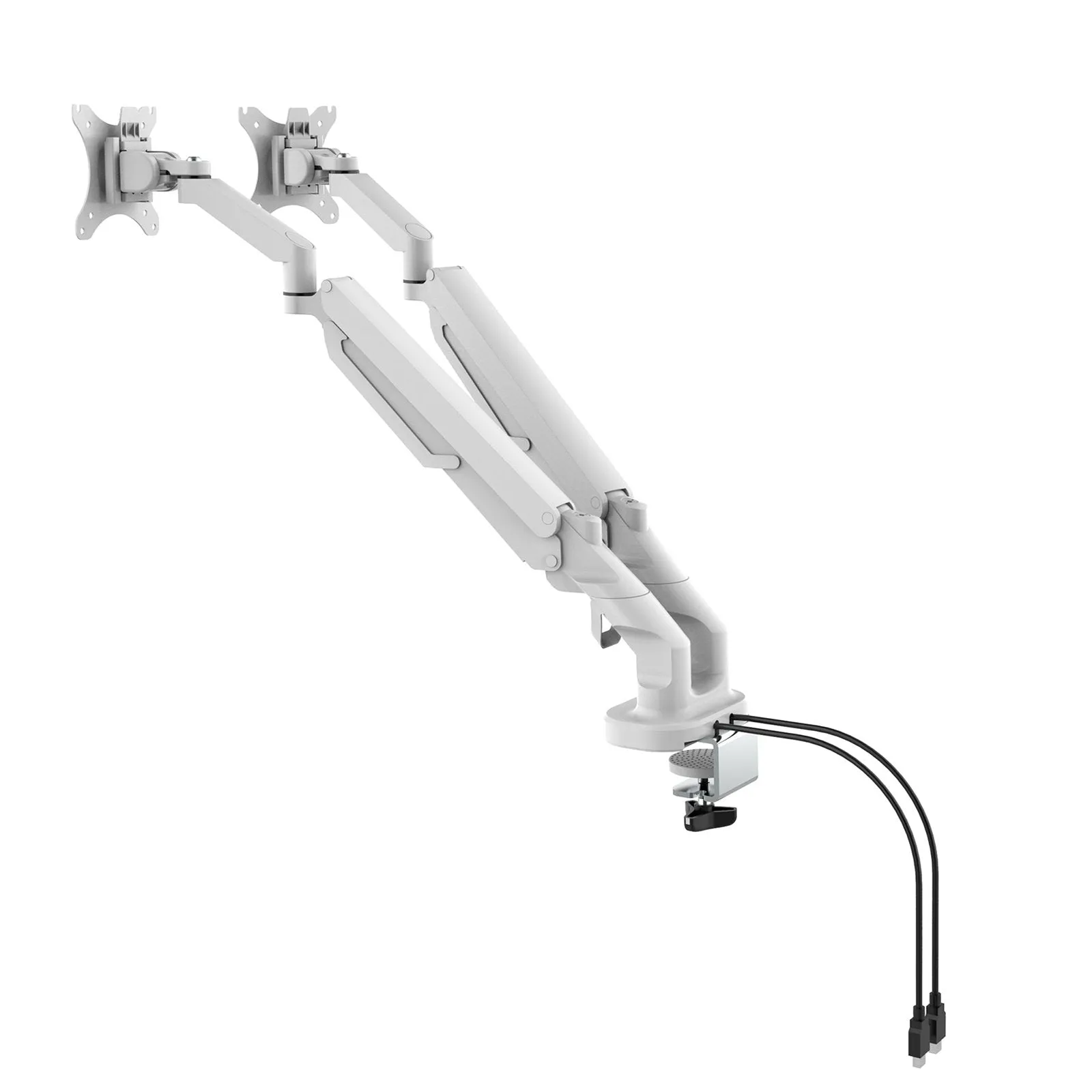 Triton gas lift space-saving double monitor arm