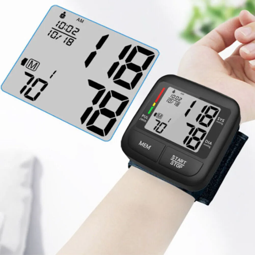 US LCD Digital Blood Pressure Monitor BP Cuff Gauge Automatic Machine Test Wrist