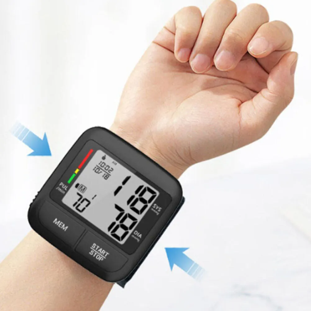 US LCD Digital Blood Pressure Monitor BP Cuff Gauge Automatic Machine Test Wrist