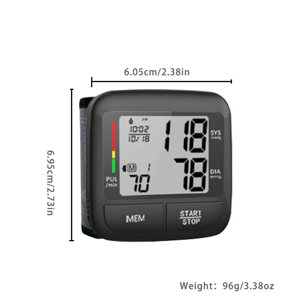 US LCD Digital Blood Pressure Monitor BP Cuff Gauge Automatic Machine Test Wrist