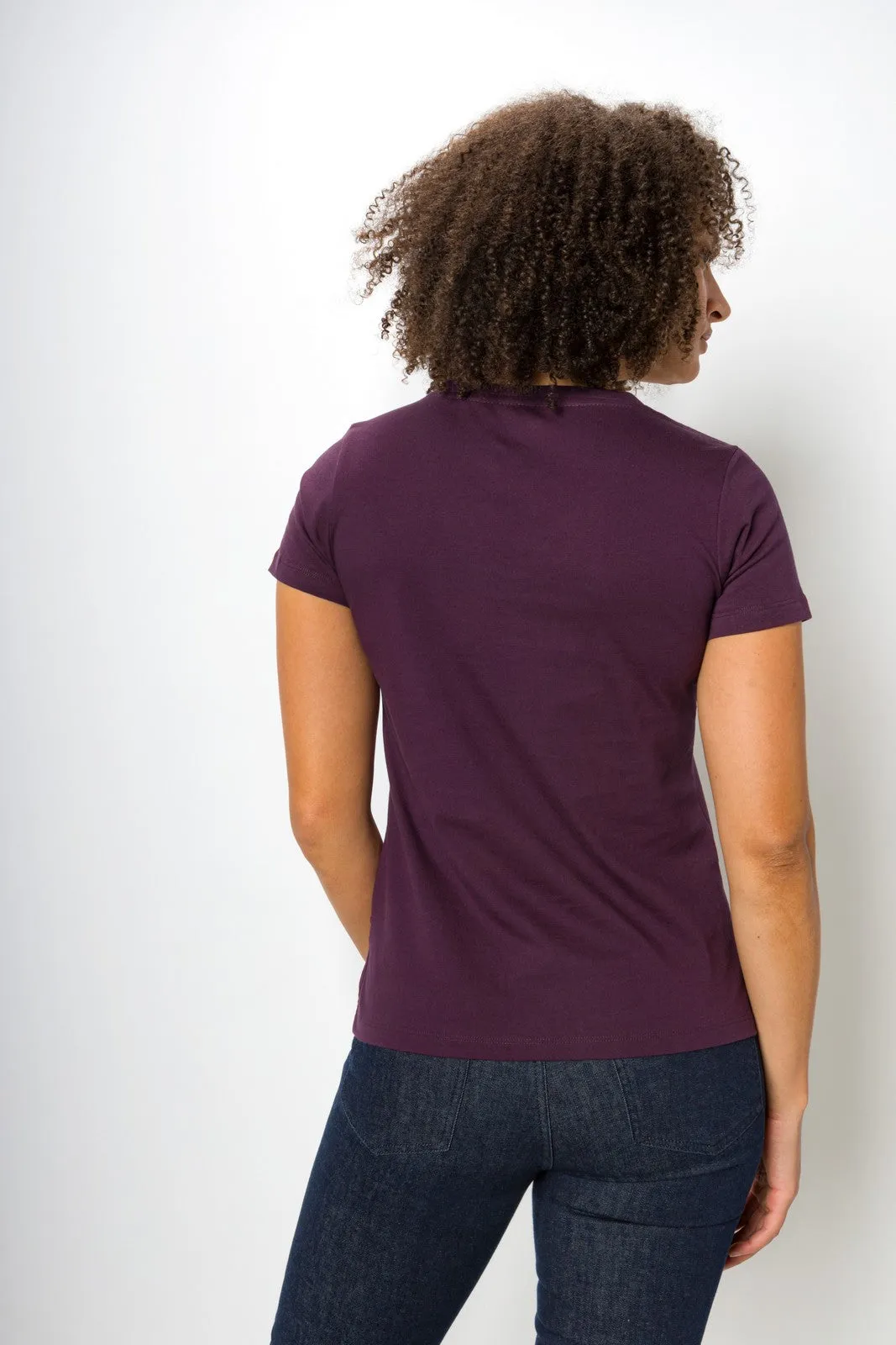 Vanessa Heavy Tee | Women's Anti-Stain Deep V-Neck T-Shirt