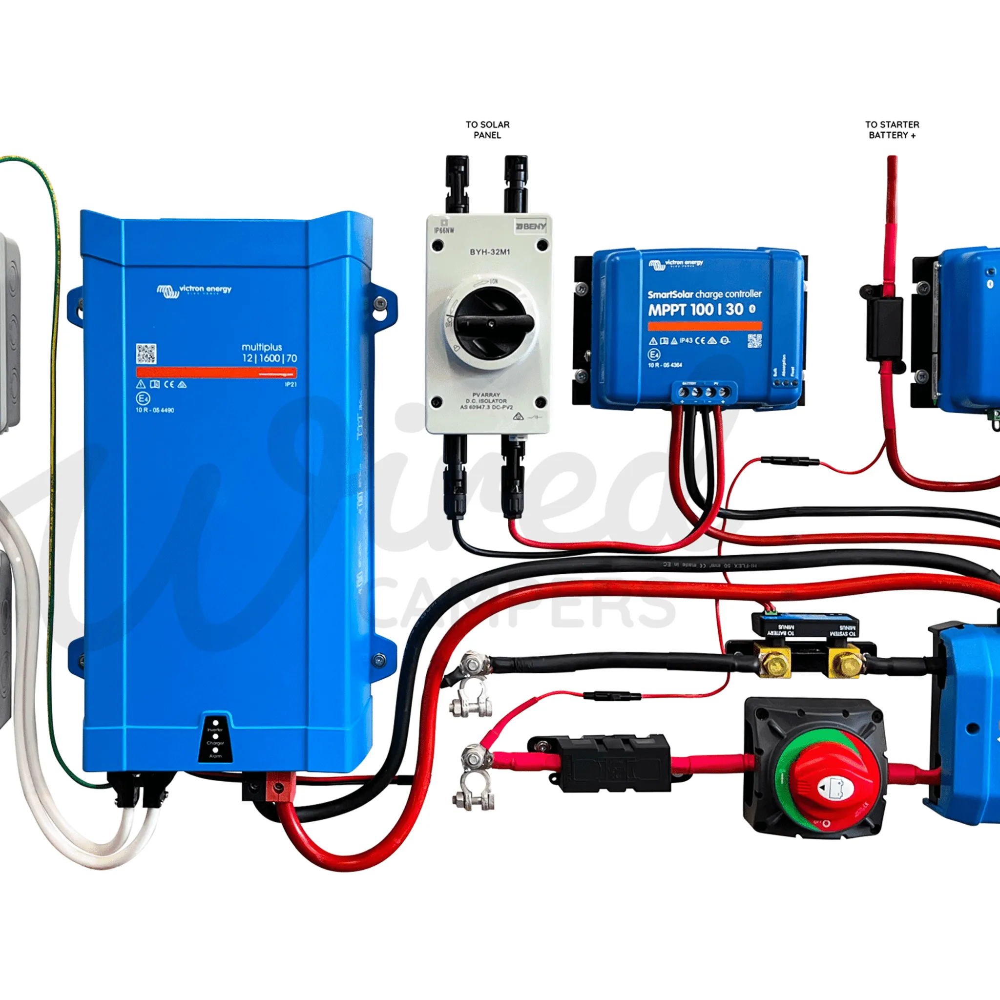 Victron Energy Mains 230V Off Grid Kit With Mains Hook Up - Multiplus 12/1600/70
