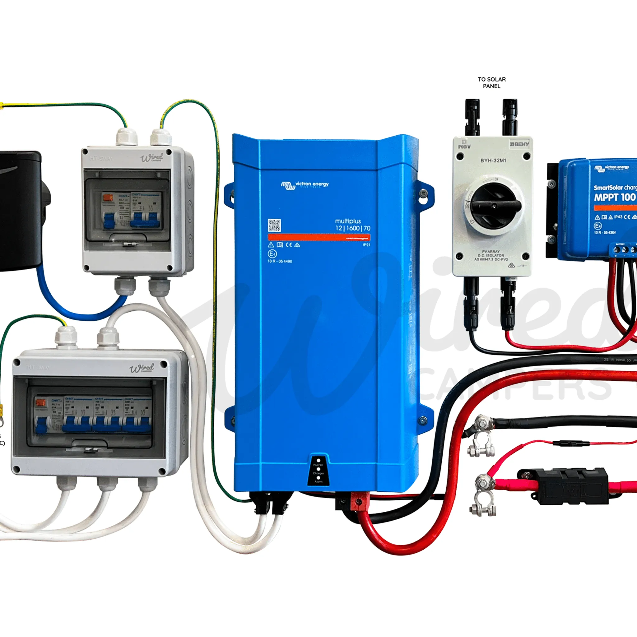 Victron Energy Mains 230V Off Grid Kit With Mains Hook Up - Multiplus 12/1600/70
