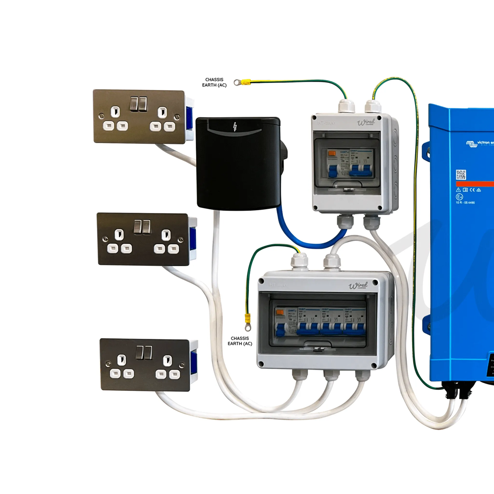 Victron Energy Mains 230V Off Grid Kit With Mains Hook Up - Multiplus 12/1600/70