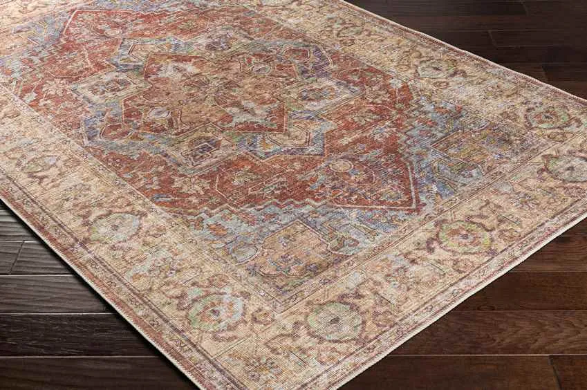 Villa Park Traditional Beige Washable Area Rug