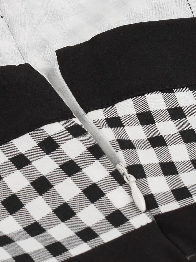 Vintage Sweetheart Neckline Plaid Swing Dress