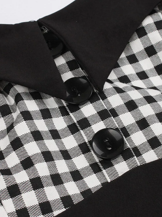 Vintage Sweetheart Neckline Plaid Swing Dress