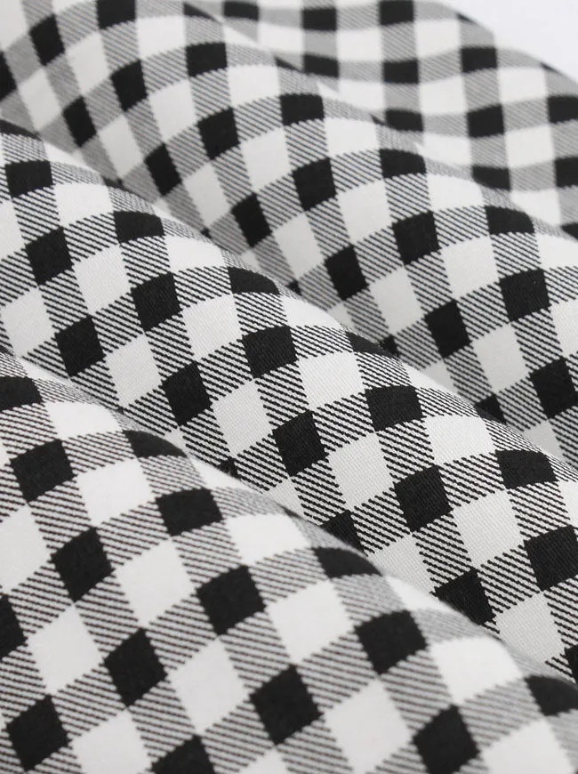 Vintage Sweetheart Neckline Plaid Swing Dress