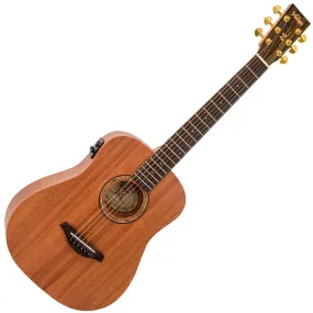 Vintage VE100MH Mahogany Series 'Travel' Electro-Acoustic Guitar - Satin Mahogany