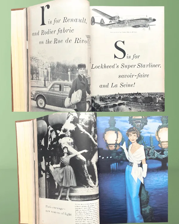 Vintage VOGUE Magazine Hardcover Book | 1957 October thru December