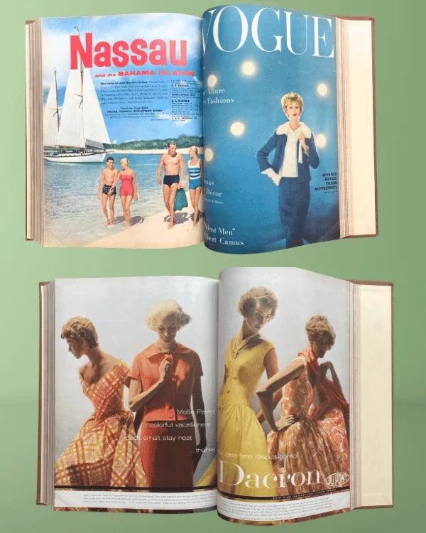 Vintage VOGUE Magazine Hardcover Book | 1957 October thru December