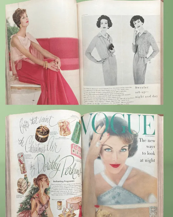 Vintage VOGUE Magazine Hardcover Book | 1957 October thru December