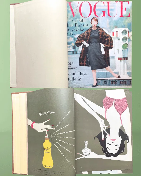Vintage VOGUE Magazine Hardcover Book | 1957 October thru December