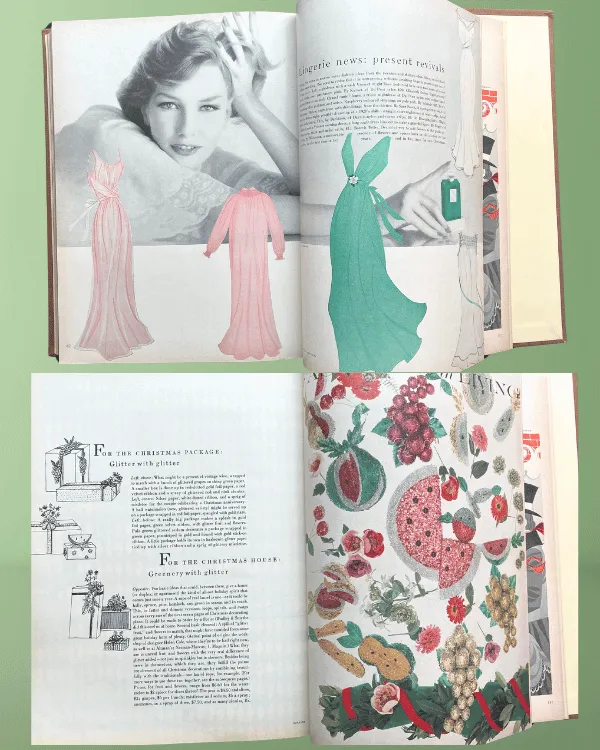 Vintage VOGUE Magazine Hardcover Book | 1957 October thru December