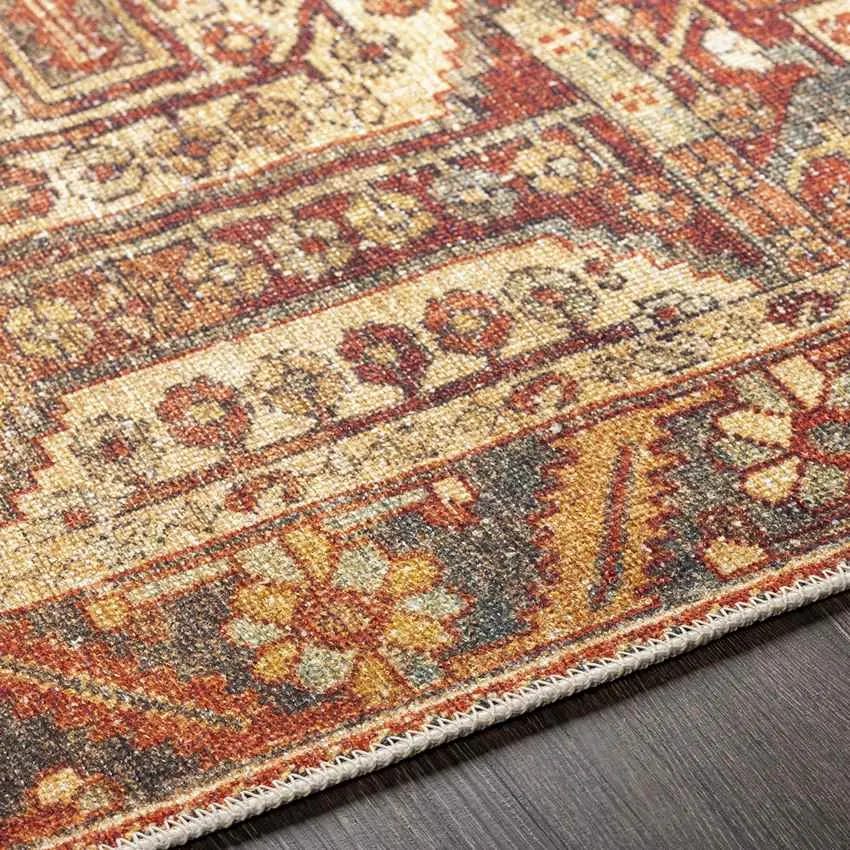 West Chicago Traditional Brick Washable Area Rug