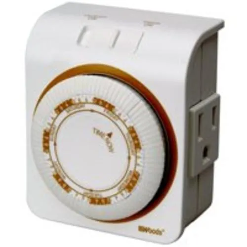 Woods 50002  Indoor 7-Day Heavy Duty Mechanical Timer, 6 On/Off per Day